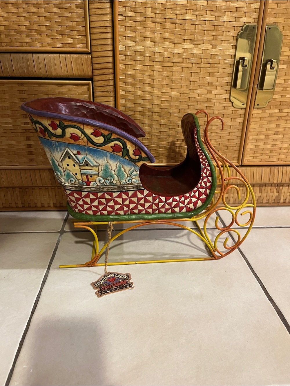 Jim Shore Sleigh Full of Dreams Large Centerpiece Heartwood Creek 2005 Used